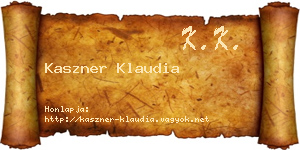 Kaszner Klaudia névjegykártya