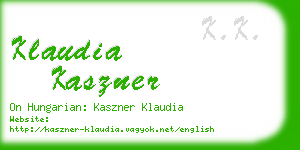 klaudia kaszner business card